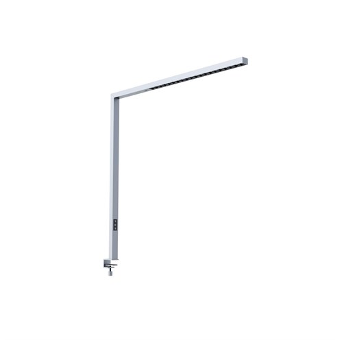 PRO+BARISARDA-T LED 77W 9078lm 4000K UGR<12, hämardatav lülitist ja sensoriga, üles/alla valgusega töökohavalgusti, matt hõbe, must hajuti, lauakinnitusega